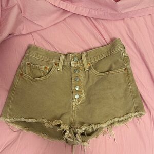 Levi's Tan Button-Fly Jean Shorts